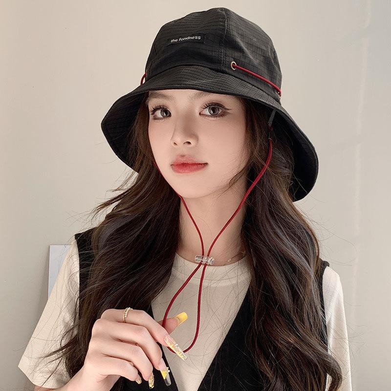 

Women s Bucket Hat With Shawl Neck Protecting Fisherman Cap Summer Hats For Camping Drawstring Wide brimmed Sunshade Outdoor New 56-58cm коричневий