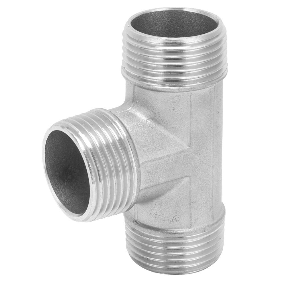 304 Stainless Steel Tee Connector G1in Male Thread Plumbing Accessory  Water System Fitting