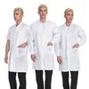 Doctor's Long-Sleeved White Lab Coat for Pharmacy, Beauty, and Sanitary Work