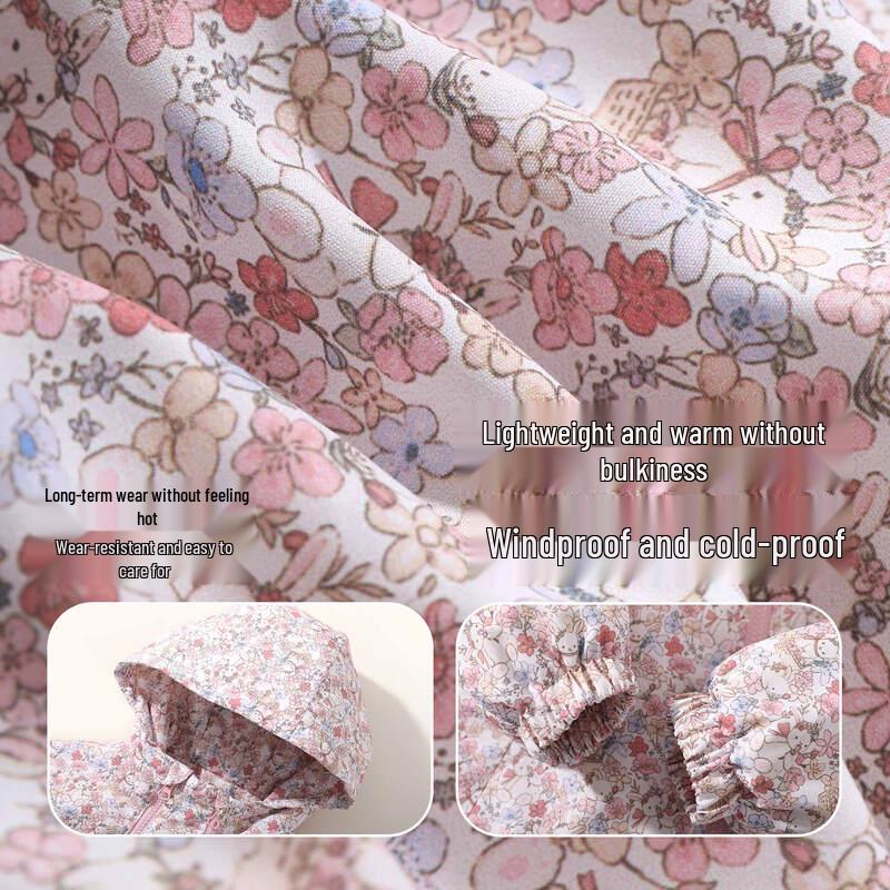 Girls' Floral 3-in-1 Fleece-Lined Winter Jacket