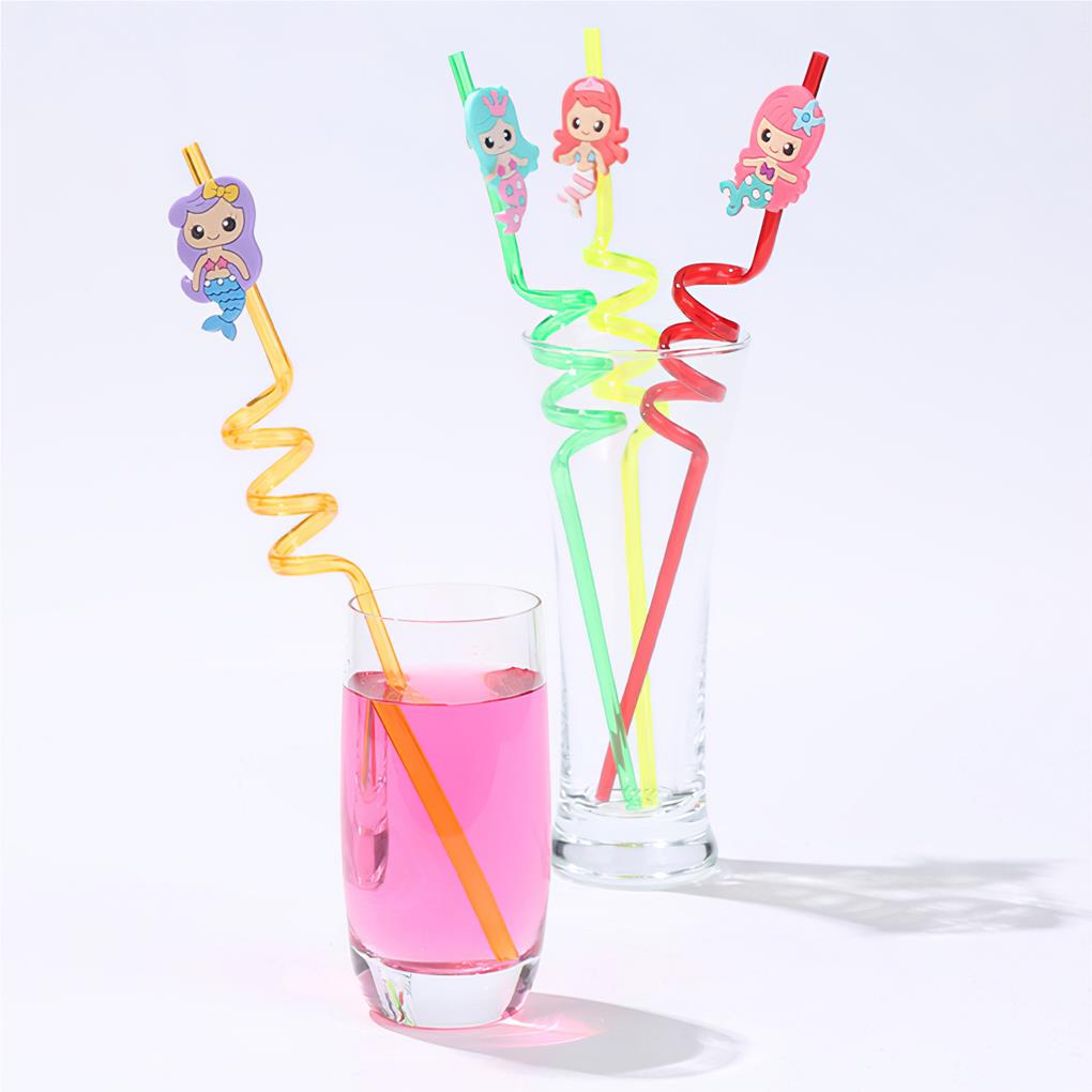 4 Pieces Silicone Straws Festival Party Milk Juice Coffee Tea Decor Straws Home Bar Kitchen Tableware Serveware