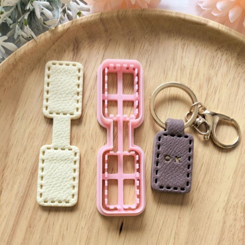 Pack of 4 Plastic Keychain Molds for Polymer Clay Crafting Handmade Jewelry Tool for Family Handmade Projects