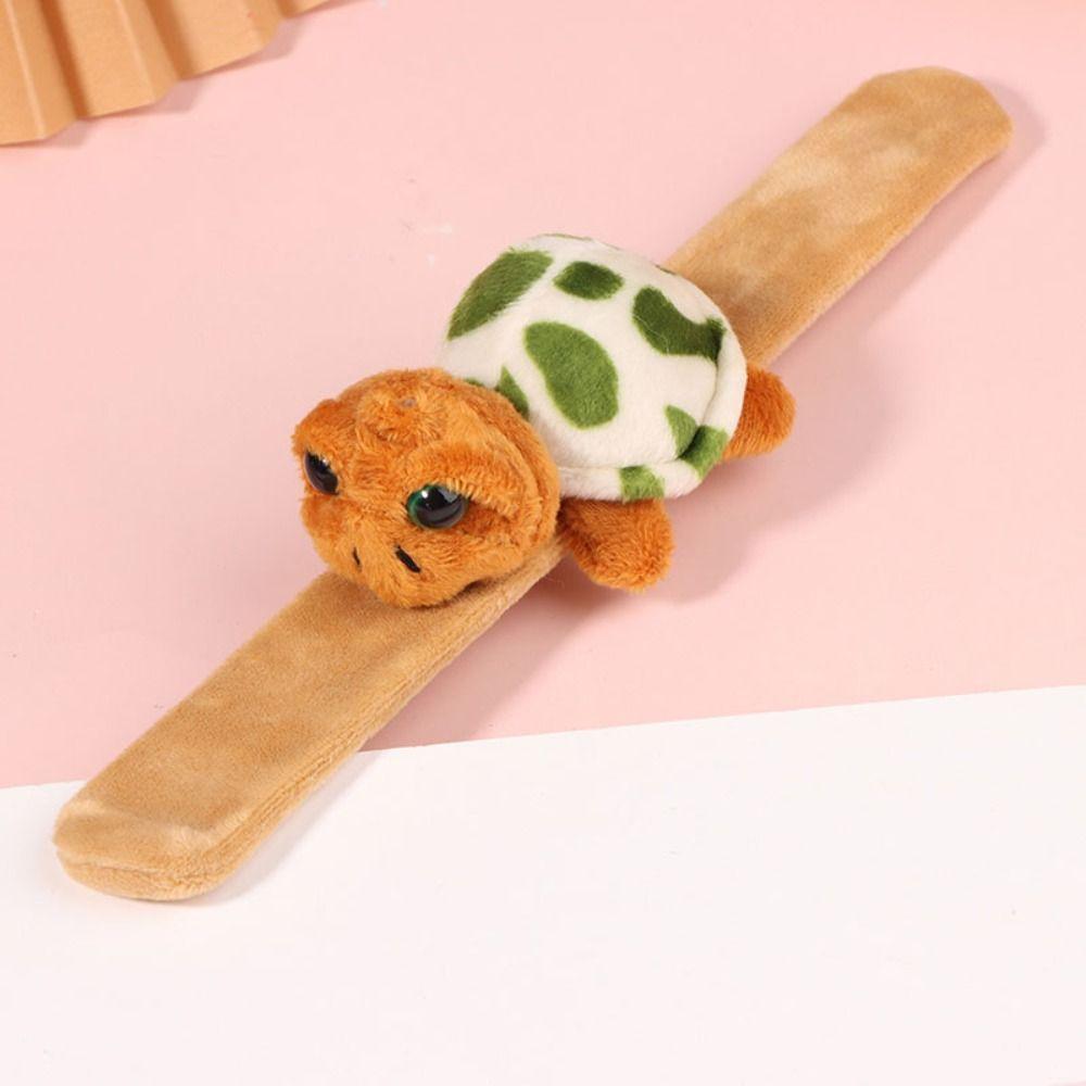 

Plush Plush Tortoise Wristband Hands Clap Circle Stuffed Turtle Slap Band Toy Children Gift коричневый