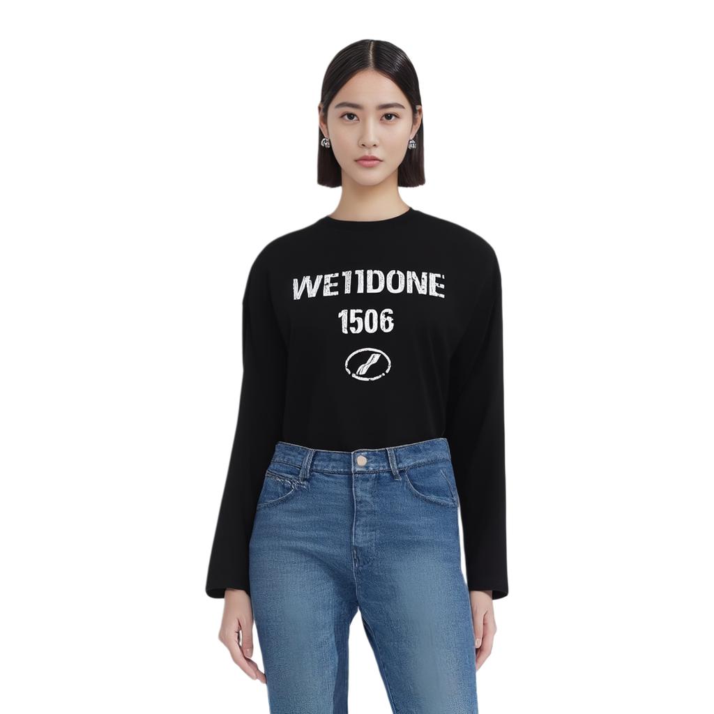 WE11DONE SS25 T Shirt Unisex Black WD-TT1-25-768-U-BK