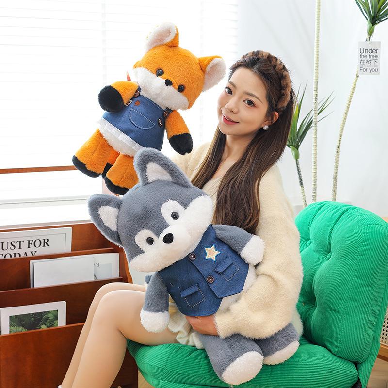 Forest Run Plüschtier Douyin Gleiche Wolfspuppe Husky Puppe Kissenpuppe Geburtstagsgeschenk Husky