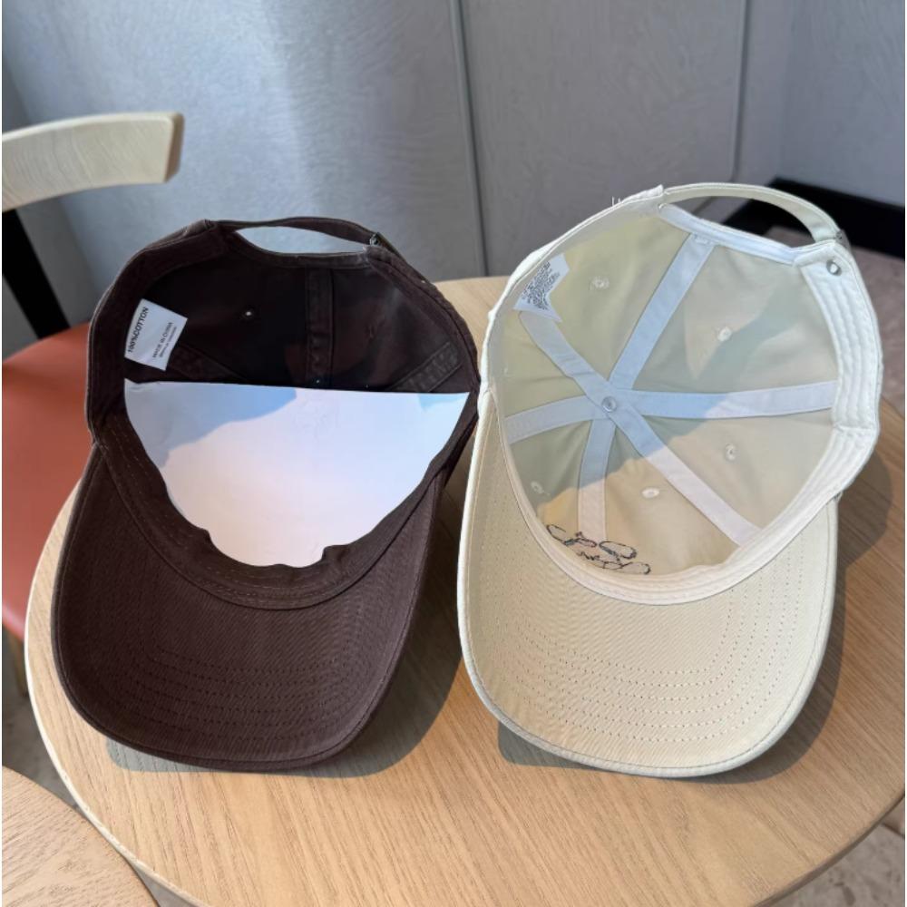 Unisex Cotton Mesh Baseball Cap Puppy Letter Embroidery Korean Vintage Style Hat for Outdoor Casual Wear
