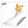 Frosted Glass Privacy Film Cartoon Big White Goose Static Sticker, Removable PVC Decorative Personalized Space Ornament Decal, Creative Reusable