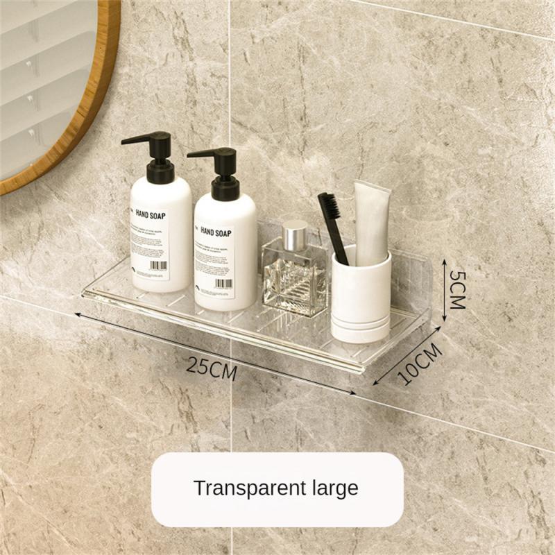 Bathroom Organizer Wall Shelf Home Storage Rack Vanity Table Skin Care Cosmetic Cotton Display Punch-Free Storage Holder Shelves