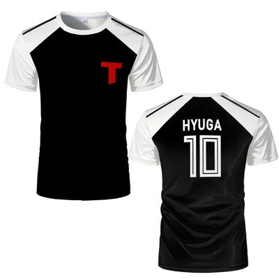 Captain Tsubasa Anime Tshirt Hyuga Animation Cosplay Short-sleeved 3D Printed Football Jersey T-shirts Mens Designer Clothes