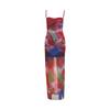 2026 European and American women's clothing summer new casual painted printing sexy suspender slim hip dress women
