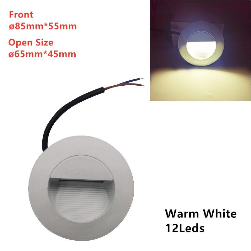 Wall Light Outdoor indoor 85-265V IP65 LED Step Light 12LEDS Waterproof Stair Light Wall Embedded Underground Lamp Footlights
