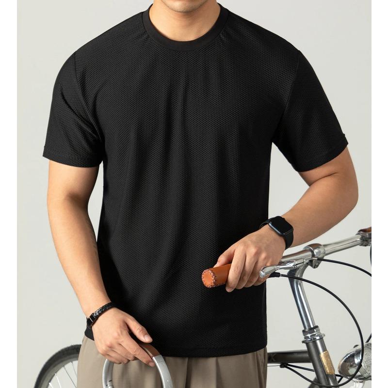 Men Breathable Mesh Quick Dry Short Sleeve Outdoor Fitness Cool Sports T Shirt