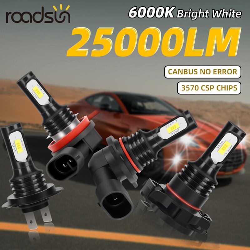 H3 H4 H7 H11 Car Fog Lamp Bulb Canbus 9005 HB3 9006 HB4 5202 CSP LED Chips 25000LM 6000K White 880 881 Driving Light Fanless H7