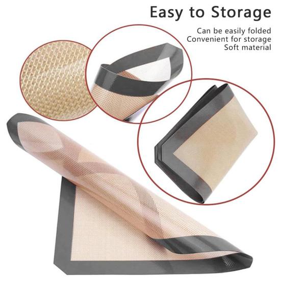 Yousheng 0.4mm Silicone Baking Mat with Fiberglass Non-Stick Oven Liner Heat Resistant Reusable Pad for Baking Cookies Pastries Dishwasher Safe Tool