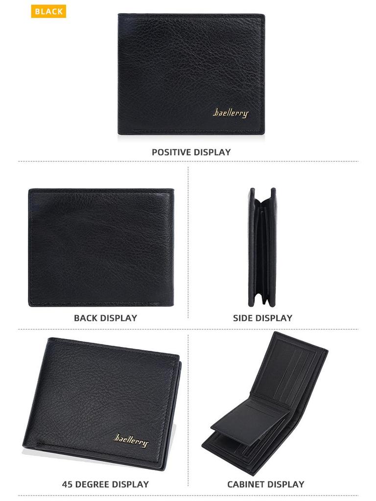 Baellerry Men's Anti-Theft RFID Short Wallet: High-End Card Holder & Coin Purse