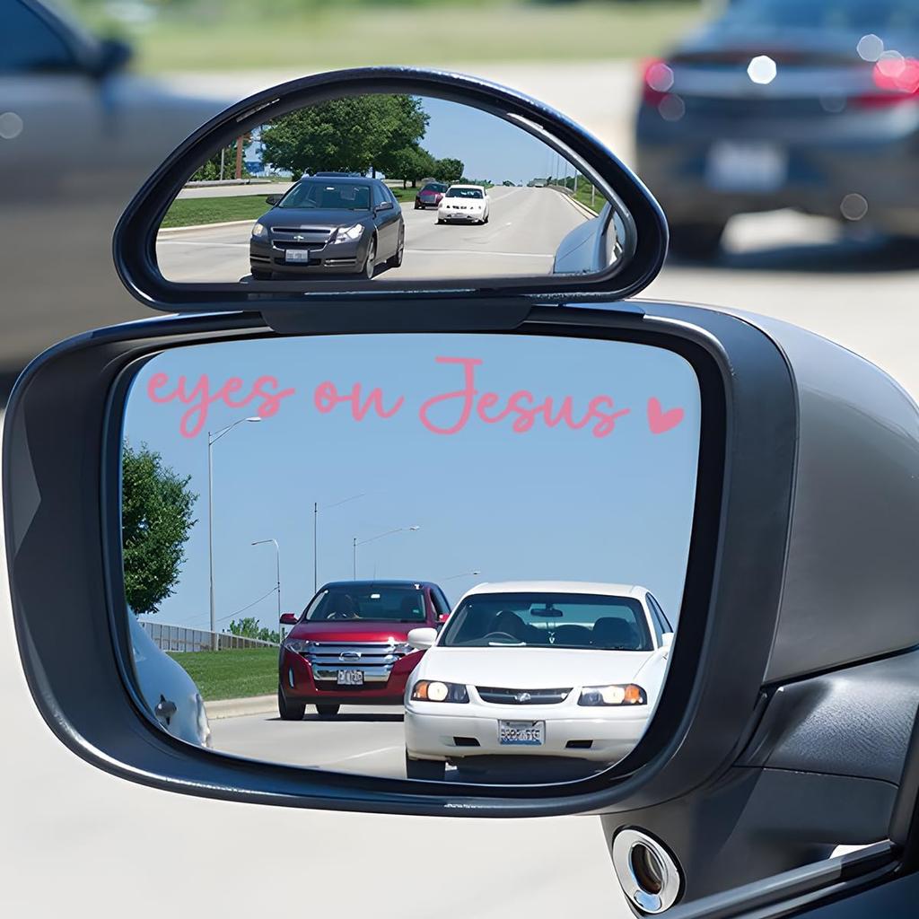 3PCS Car Rearview Mirror Sticker, Eyes On Jesus Waterproof Vehicle Rear View Mirror Decals, Cute Automotive Interior Decoration Accessories,