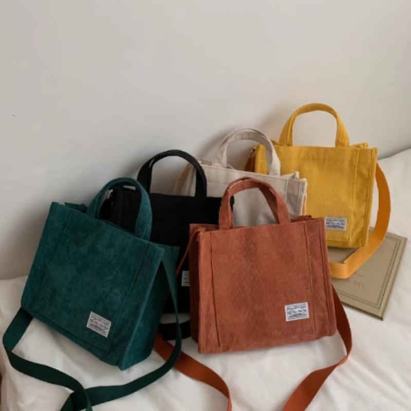 Chic Corduroy Winter New Handheld Bag Mini Square Bag Korean Women Shoulder Crossbody Bag