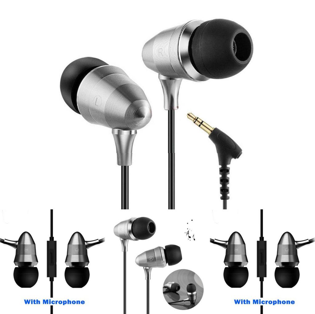 Silver Bullet Earphones Metal Deep Bass Wired Inear Headphones For Music Lovers