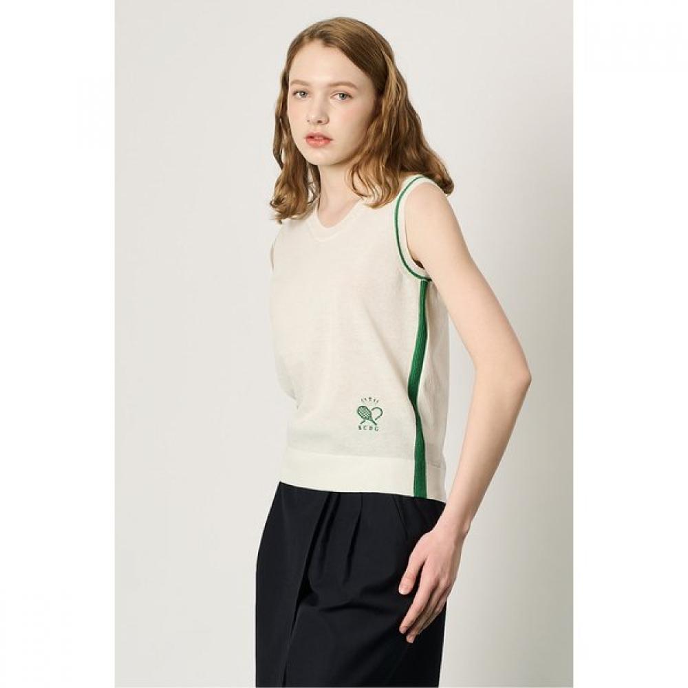 BCBG Tennis Logo Sleeveless Knit Top B3m4k310