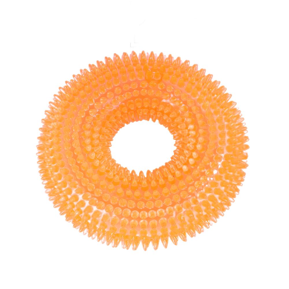 Pet Dog Toys Puppy Sounding Toy Molar Squeaky Tooth Cleaning Ring TPR Training Pet Teeth Chewing Toy Thorn Dog  Accessories