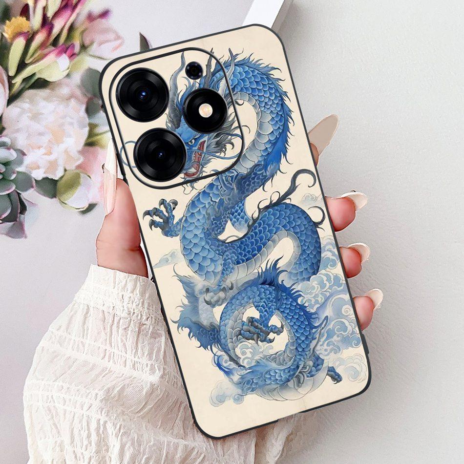 For Tecno Spark 10 Pro Phone Case Spark 10Pro 4G KI7 Elegant Floral Cat Printing Soft Silicone TPU Cases