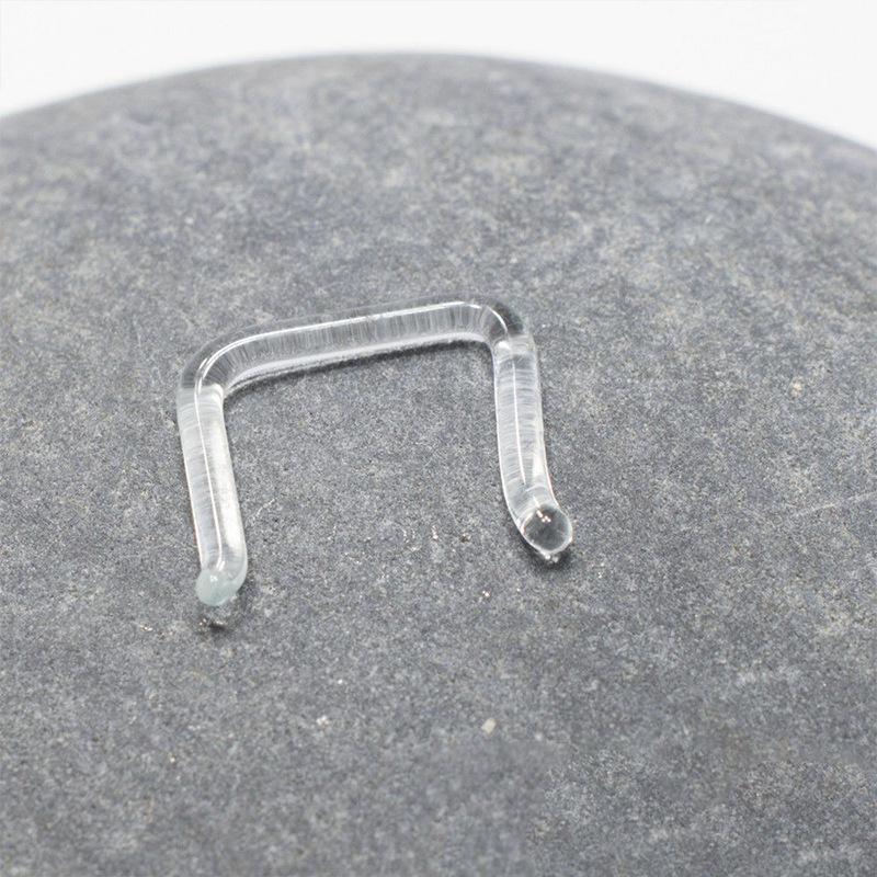 

Прозрачное стекло без свинца, кольцо-пирсинг для носа, U-образной формы, внутренний диаметр 0,8-2,7 мм, длина 8-10 мм 1.2mm rod, 8mm inner diameter прозрачный