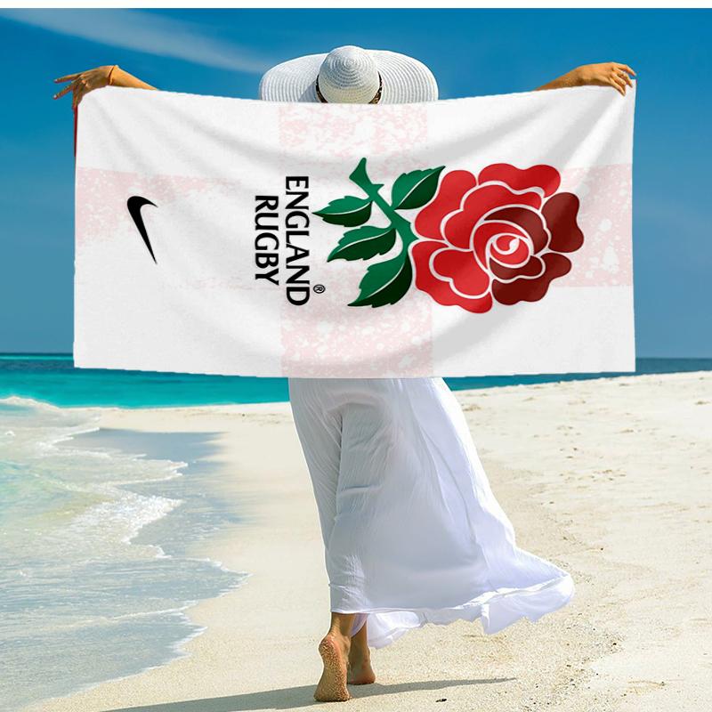 Ultra-Soft Beach Towel with England Rugby Theme,Ideal for Pool - Camping, Diving - Perfect Travel Essential, Vibrant Beach Towel.