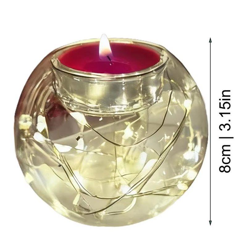Portacandele Tealight di Tendenza 2025 Vetro Traslucido Portacandele Galleggiante Natale Calore per Festa Albero Matrimonio Interno Esterno