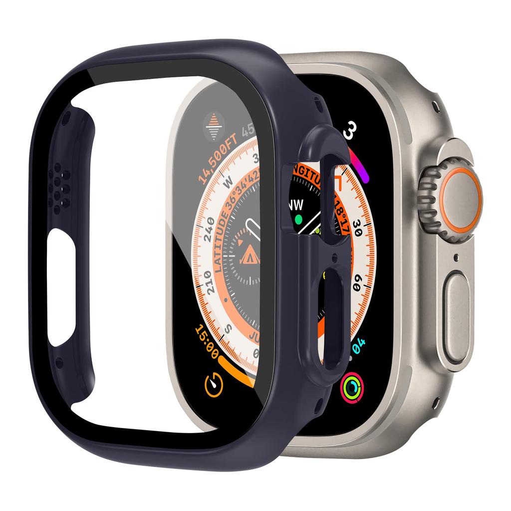 Glass+case For Apple Watch Ultra 2 3 49mm smartwatch PC Bumper+Screen Protector Tempered Cover iwatch series band Accessories