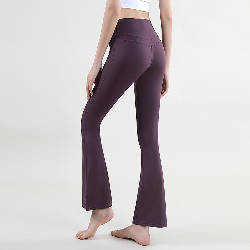 Women's yoga pants, summer hip-lifting, slightly flared, wide-leg sports flared pants, high-waisted slimming yoga fitness leggings