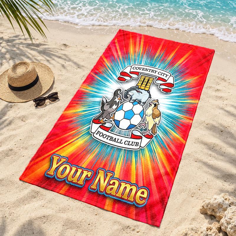 Coventry City F.C. Personalizowane ręczniki plażowe służą również jako ręczniki kąpielowe letni niezbędnik musthave na zewnątrz na plażę i na basen