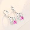 925 Silver Women's Jewelry High Quality Crystal Zircon Hollow Simple Crown Mid-length Earrings