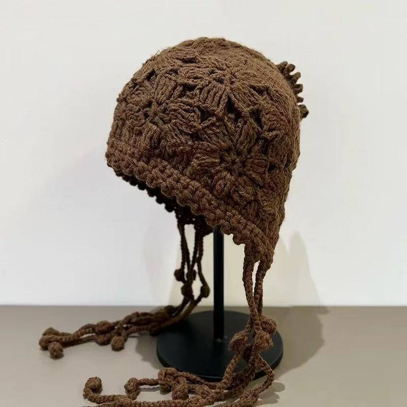 Ethnic Style Retro Knit Wool Beanie with Tassels