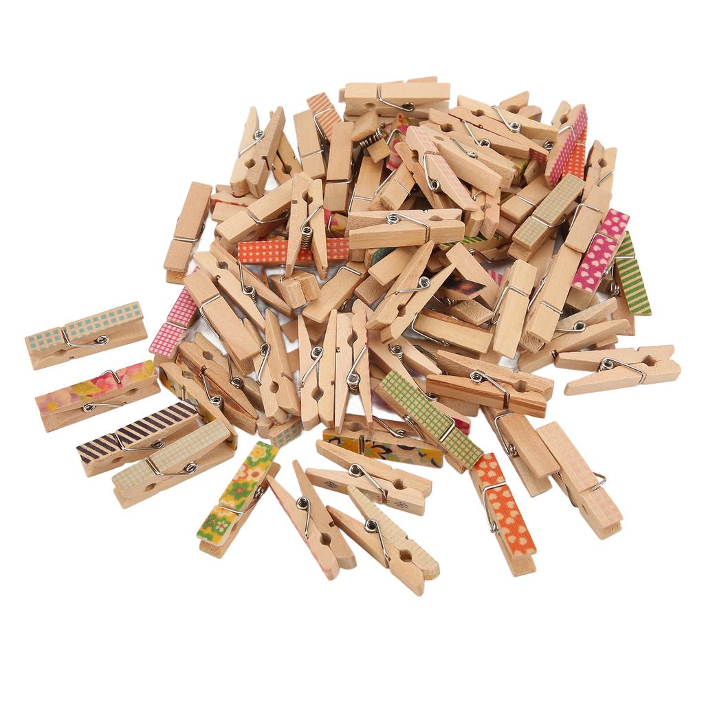 100Pcs Painted Wood Clothespin Fashion Unique Design Durable Detachable Painted Wooden Clip
