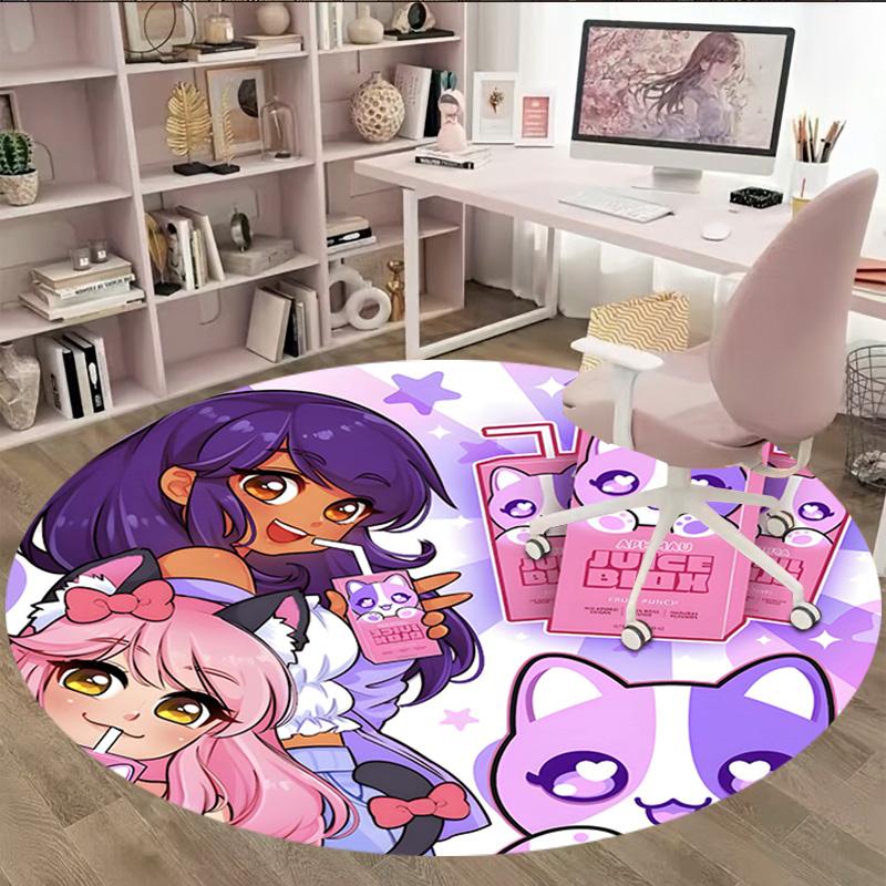 1pc Anime A-AphmauS Print Round Carpet Chair Round Carpet Suitable for Bedroom Living Room Home Decorative Carpet