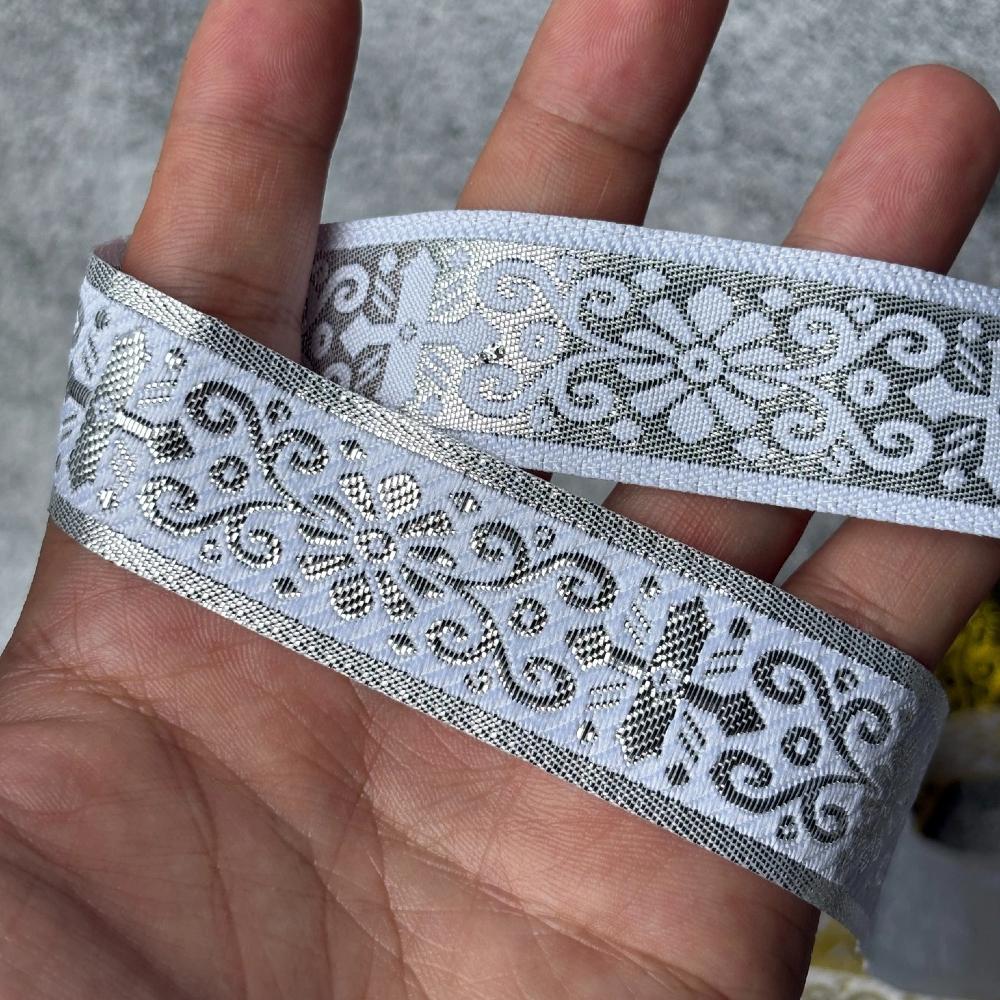 7 METER 25MM~40MM Gold Silver Vintage Ethnic Embroidery Lace Ribbon Boho Trim DIY Clothes Bag Accessories Embroidered Fabric