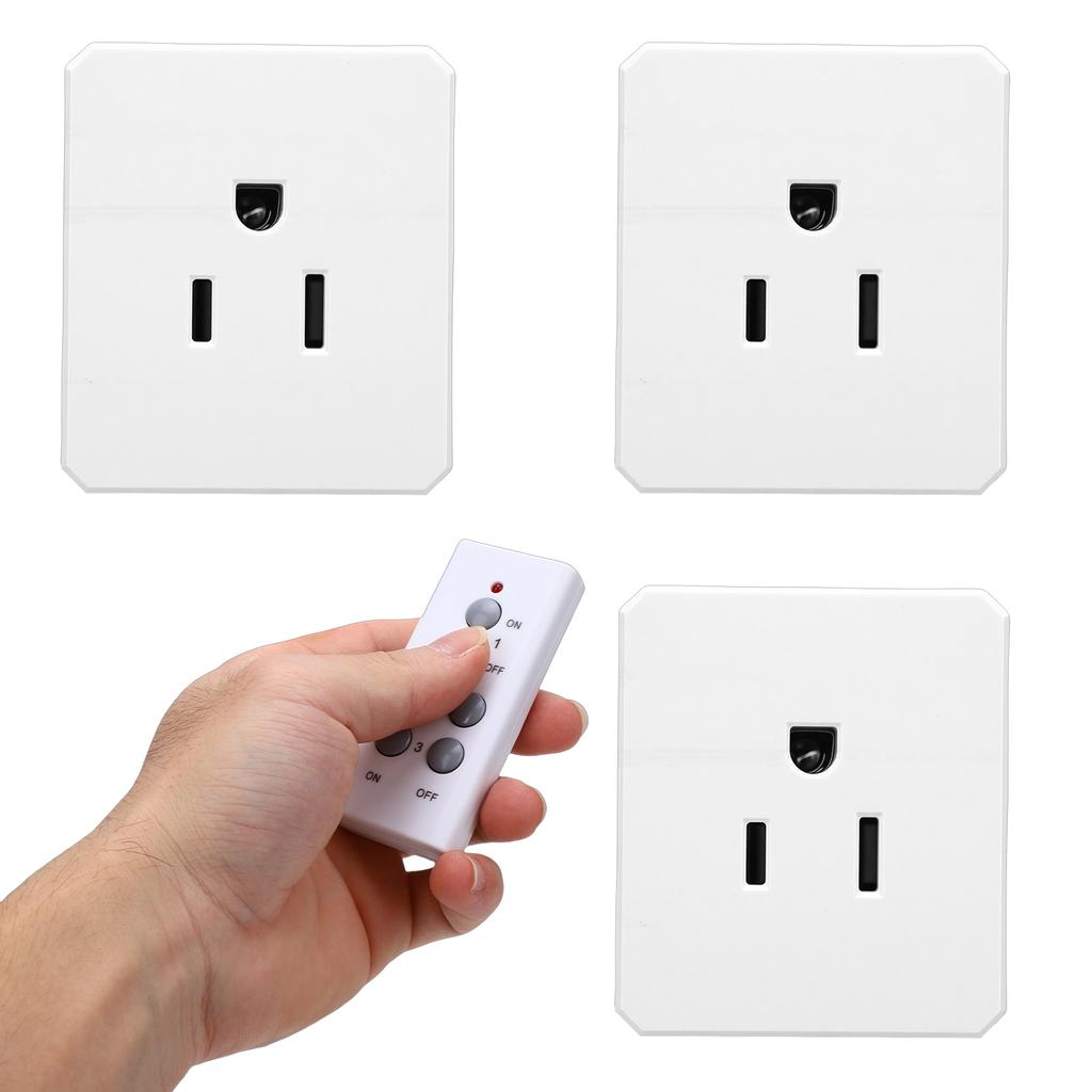 Remote Control Outlet Smart Plug for Lights Lamp Appliances Indoor Use 100 Feet Range ON Off Switch 15A 1850W Energy