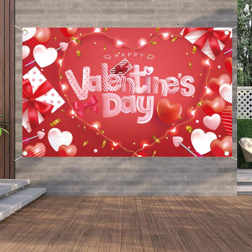 Motyw Walentynkowy Wesołych Walentynek Rekwizyty do zdjęć Baner z tkaniny poliestrowej