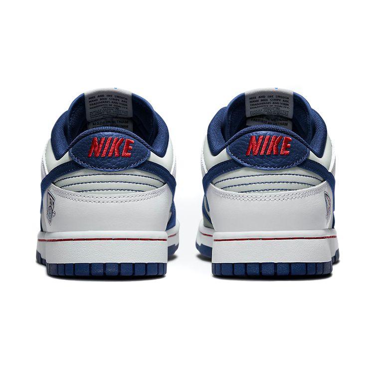 NBA X Nike Dunk Low EMB 75th Anniversary - Nets Unisex Sneakers White Grey-Fog Blue-Void DD3363-001