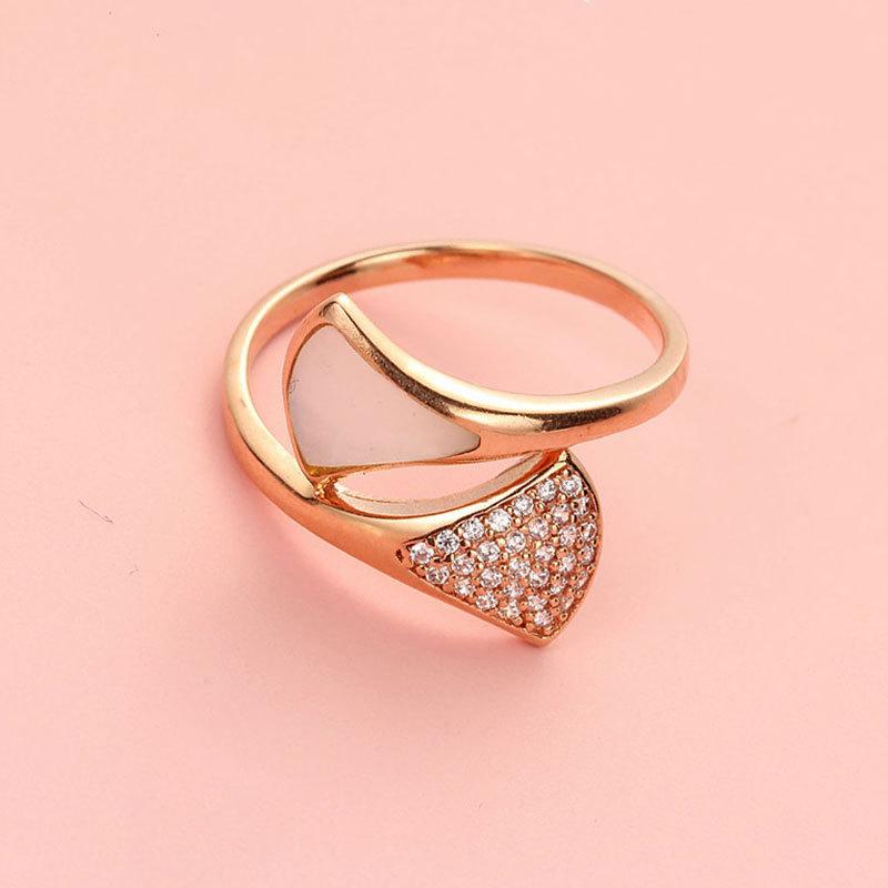 Позолоченное покрытие Rose Gold Цвет Золотой Фиолетовый Золотой Полностью Алмазное Кольцо-Юбка Простое Легкое Роскошное Кольцо