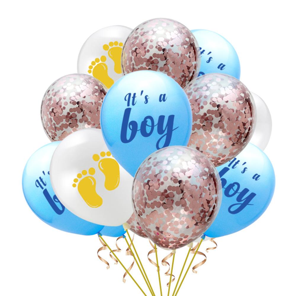 Gender Reveal Latexballon Its A Boy Gender Reveal Paillettenballon Set