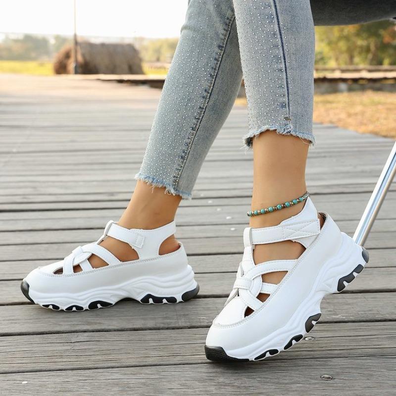 2026 Sports Sandals Summer New Round Toe Open Toe One Strap Platform Non-Slip Wear-Resistant Wedge Shoes