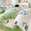 Sleep Grid 12868 Cotton Printed Four Piece Set