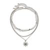 PuRui Bohemia 3Pcs/Set Imitation Zircon Star Chains Necklace Women Adjustable CCB Metal Star Pendant Necklace Zircon Accessories