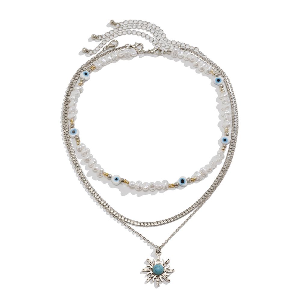 PuRui Bohemia 3Pcs/Set Imitation Zircon Star Chains Necklace Women Adjustable CCB Metal Star Pendant Necklace Zircon Accessories