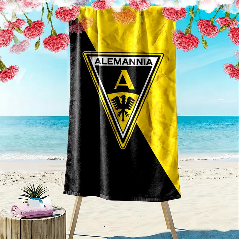 Ręcznik Plażowy z Nadrukiem Alemannia Aachen, Duży Miękki Szybkoschnący Ręcznik na Plażę Kemping Pływanie