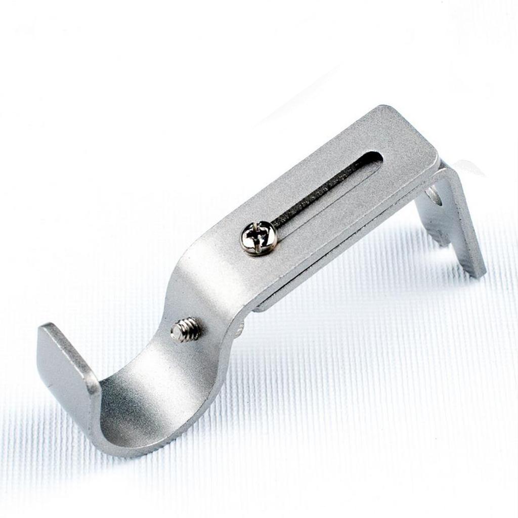 3Pieces Adjustable Curtain Rod Wall Bracket Holder for 0.98 Inch Rod,Durable, Silver/Brown/Black 3 Colors Optional