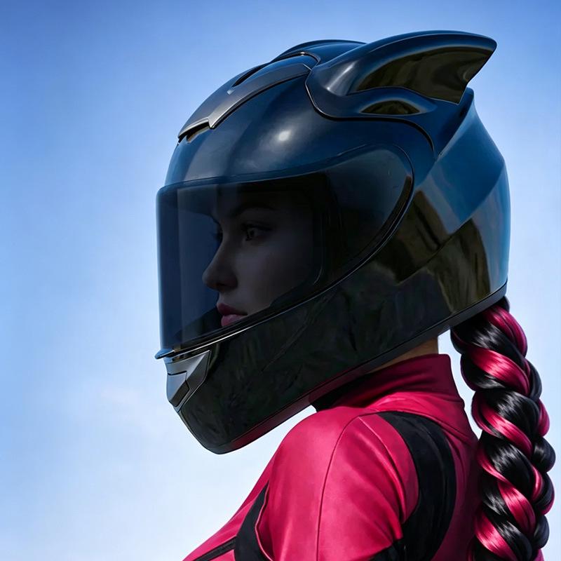 Universal Dragon Ears Full Face Helmet for Women - All Seasons Motorcycle & Electric Scooter Use