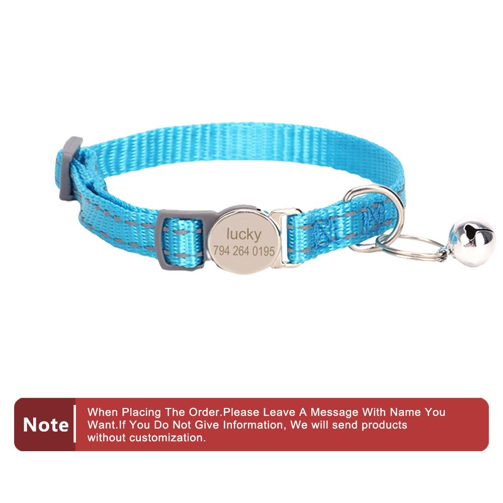 Personalized Name Cat Collar Kitten Puppy Anti-lost DIY Tag Custom Pet Collar Engraved Phone For Small Dog Puppy