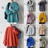 Unisex Crewneck Sweatshirt - Loose Fit for Spring and Autumn, Solid Color, Long Sleeve, Trendy and Versatile.